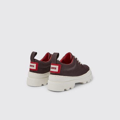 Back view of Brutus Burgundy organic cotton shoes for kids
