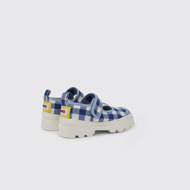 Back view of Brutus Blue and white Mary Jane shoes for kids