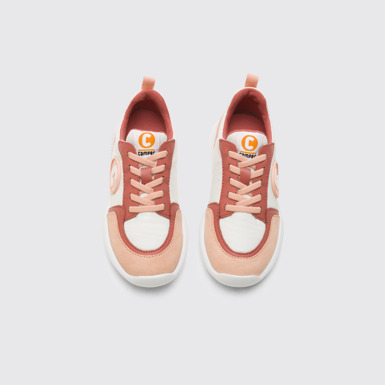 Overhead view of Driftie Multicoloured sneaker with laces for kids
