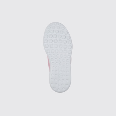 The sole of Driftie Pink and white sneakers for girls