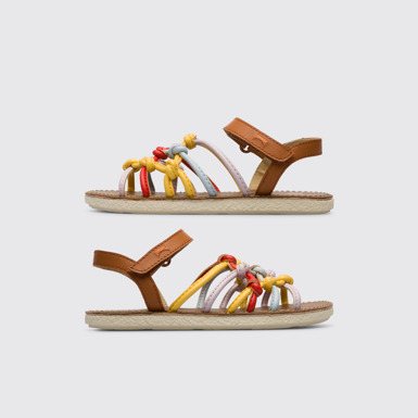Side view of Twins Multicoloured sandal with velcro for girls