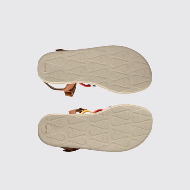 The sole of Twins Multicoloured sandal with velcro for girls