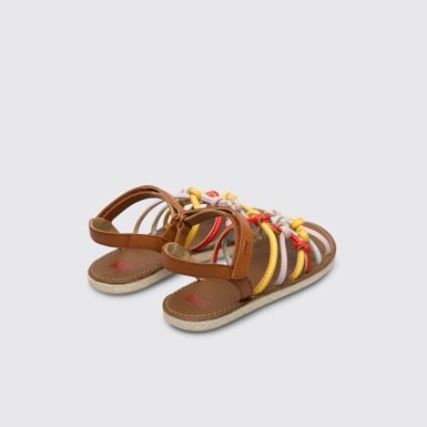 Back view of Twins Multicoloured sandal with velcro for girls