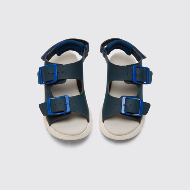 Overhead view of Oruga Blue sandal for kids