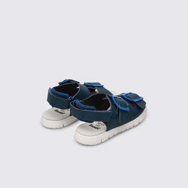 Back view of Oruga Blue sandal for kids