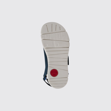 The sole of Oruga Blue leather sandals for kids
