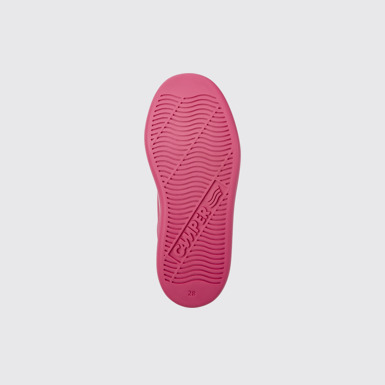 The sole of Runner Pink and white leather sneakers for kids