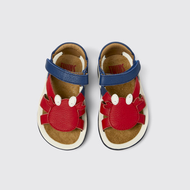 Overhead view of Twins Multicolor Leather Sandals for kids.