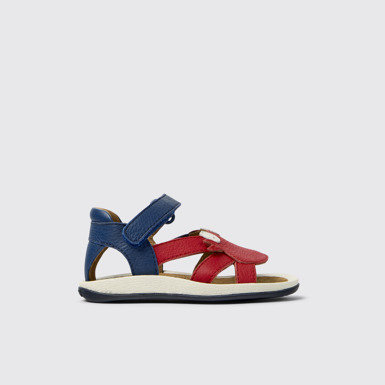 Side view of Twins Multicolor Leather Sandals for kids.