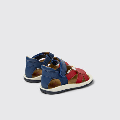 Back view of Twins Multicolor Leather Sandals for kids.