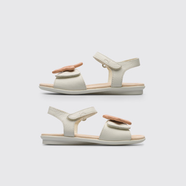Side view of Twins White TWINS sandal for girls