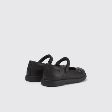 Back view of Twins Black leather shoes