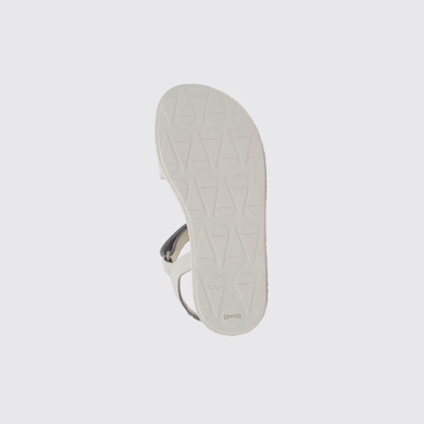 The sole of Twins White leather sandals for girls