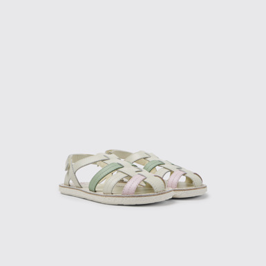 Front view of Miko Multicolored leather sandals for girls