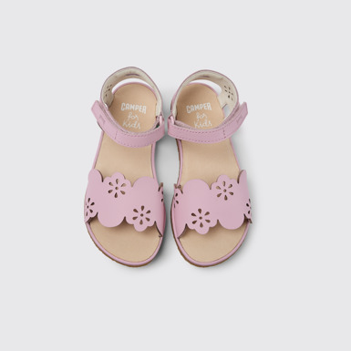 Miko Sandalias rosas de piel para niña