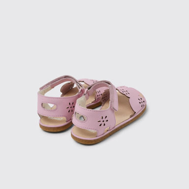 Miko Sandalias rosas de piel para niña