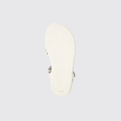The sole of Miko White leather sandals for girls