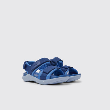 Front view of Wous Blue sandals for kids