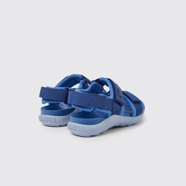 Back view of Wous Blue sandals for kids