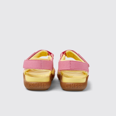 Back view of Wous Multicolored textile sandals for kids