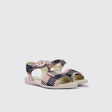 Front view of Twins Pink and blue sandals for girls