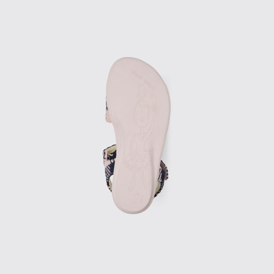 The sole of Twins Pink and blue sandals for girls