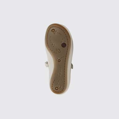 The sole of Twins White leather ballerinas for girls