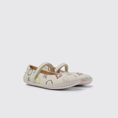 Twins Witte leren meisjesballerina's