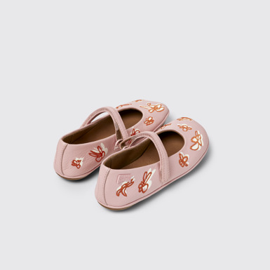 Back view of Twins Multicolor Leather Ballerina for Kids.