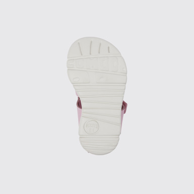 The sole of Oruga Pink leather and textile sandals
