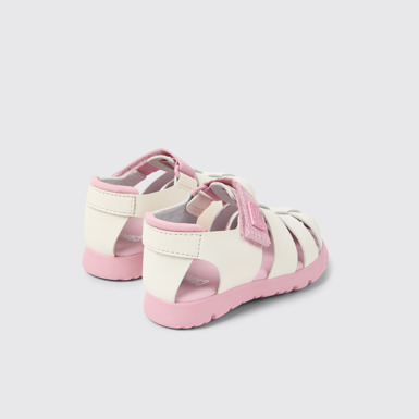 Back view of Oruga Multicolor Leather and Textile Sandals for Kids.