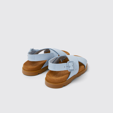 Back view of Brutus Sandal Blue leather sandals for kids