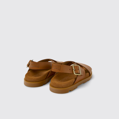 Back view of Brutus Sandal Brown leather sandals for kids