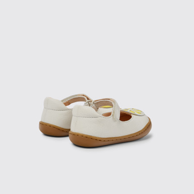 Back view of Twins White leather shoes for girls