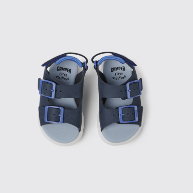 Oruga Sandales en cuir bleu pour enfant