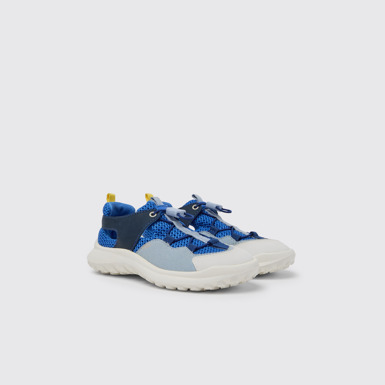 Front view of CRCLR Blue and white  sneakers for kids