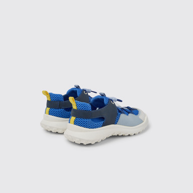 Back view of CRCLR Blue and white  sneakers for kids