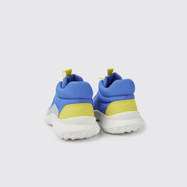 Back view of CRCLR Blue and white sneakers for kids