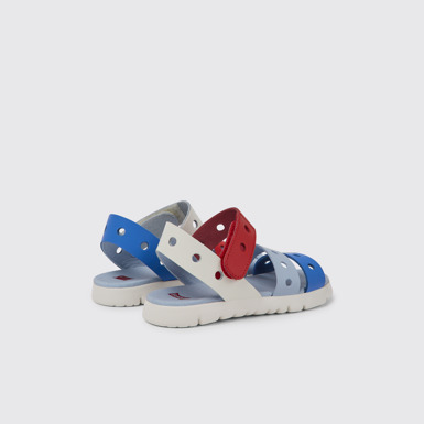 Back view of Twins Multicolored leather sandals for kids