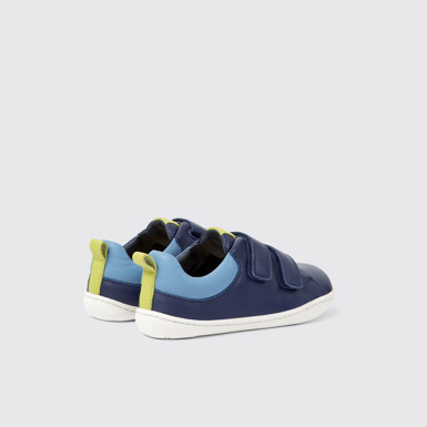 Back view of Peu Blue leather shoes for kids