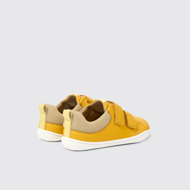 Back view of Peu Orange leather and nubuck shoes for kids