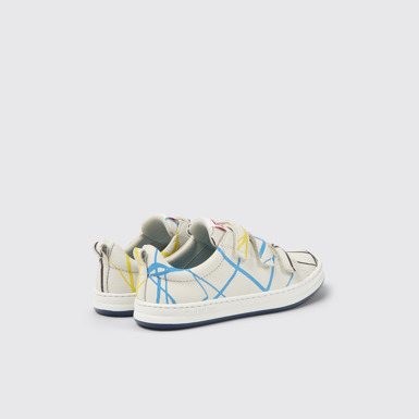 Back view of Twins Multicolored leather sneakers for kids