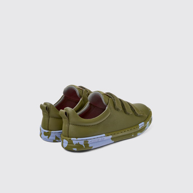 Back view of Runner Green Leather Sneaker