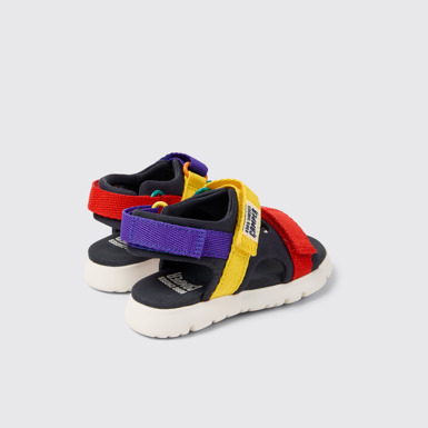 Back view of Bobo Choses x Camper Multicolor Textile Sandals for Kids.
