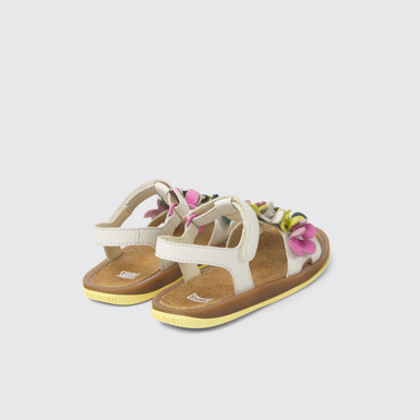 Back view of Twins Multicolored leather sandals for kids