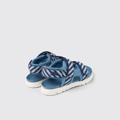 Back view of Oruga Multicolored textile sandals for kids