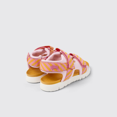 Back view of Oruga Multicolored textile sandals for kids