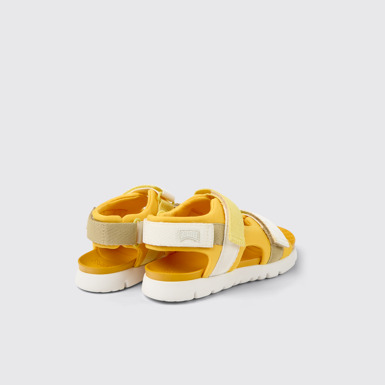 Back view of Twins Orange textile sandals for kids