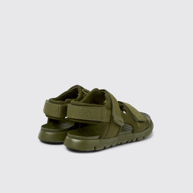Back view of Oruga Green Textile 2-Strap Sandal