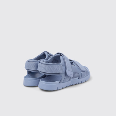 Back view of Oruga Blue Textile 2-Strap Sandal